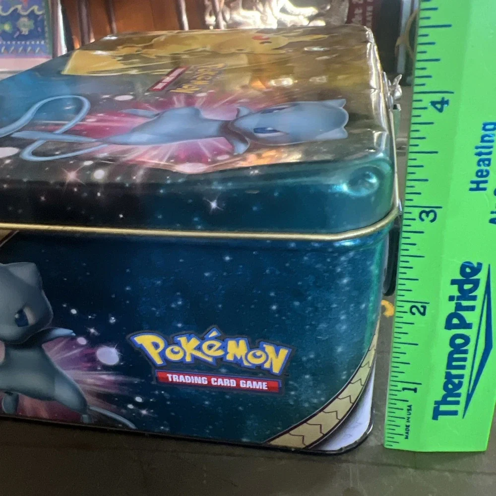 Pokemon Pikachu Mew Trading Card Game Empty Metal Box Lunchbox 2017 Tin
